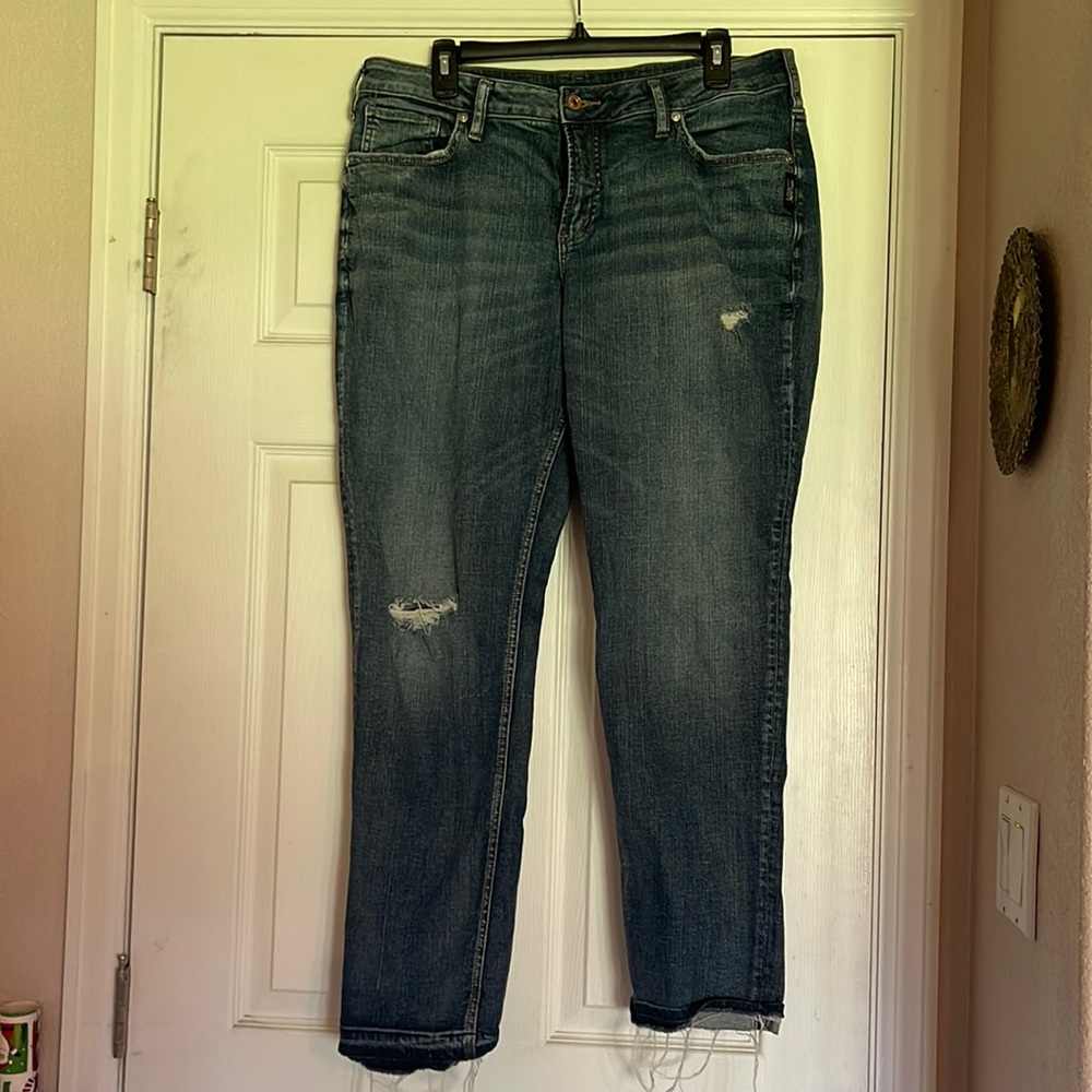 Silver Boyfriend size 14/27 denim jeans.